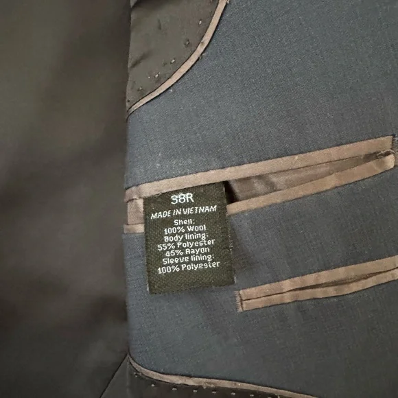 Marc Anthony Slim Fit Navy Blue Blazer - Picture 2 of 3